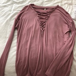 Express long sleeve tie up top